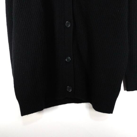 NWT Quince Black Mongolian Cashmere Oversized Boyfriend Cardigan Sweater XS 3222 - Picture 4 of 9